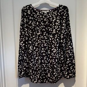 NWT Boden silk blend boatneck pullover blouse in abstract leaf print